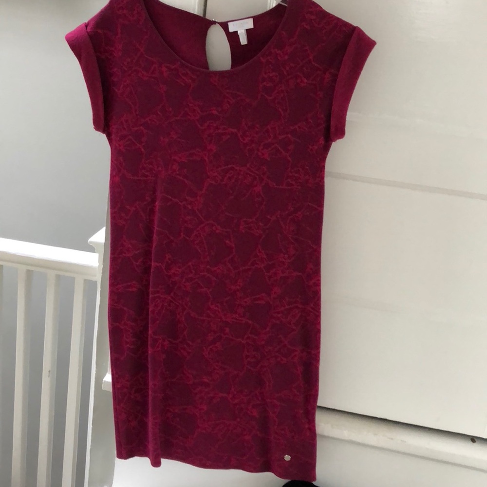 Escada purple and pink sweater dress